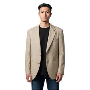 Cambridge Members Men’s Tan Plaid Blazer Size 44S Classic Fit Sport Coat Jacket